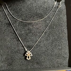 Elegant Silver Angel Pendant Necklace